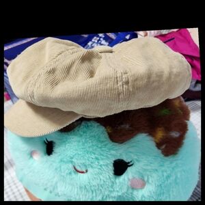 News boys Vintage Retro Cap Corduroy Beige 90 Hip Hop Hat Medium